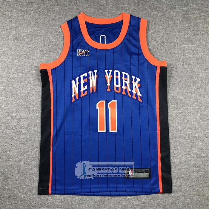 Camiseta Nino New York Knicks Jalen Brunson NO 11 Ciudad 2023-24 Azul